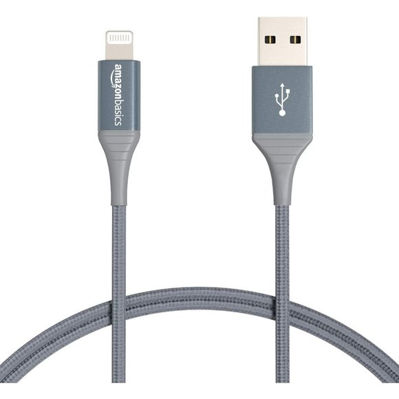 Dark Gray USB-A to Lightning Charger Cable Nylon Braided Cord MFi - Picture 1 of 8